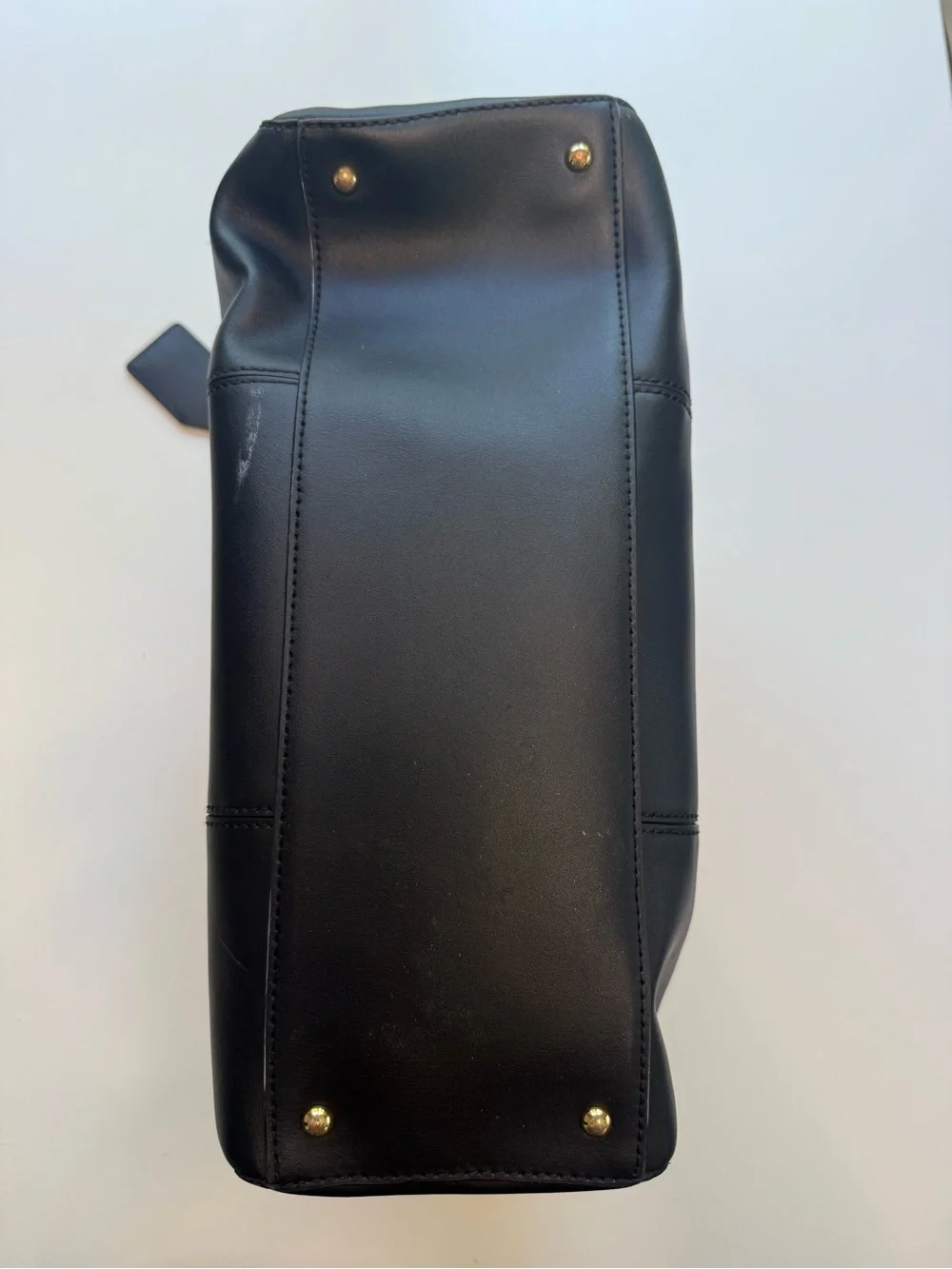 Lauren Ralph Lauren Black Leather Tote with Gold Hardware